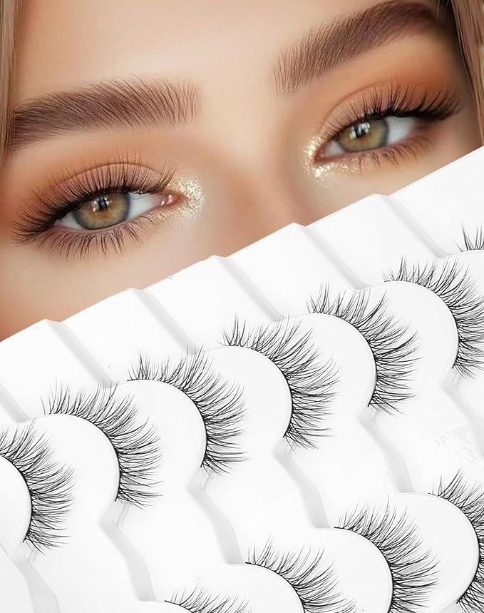 Onlyall Wispy Lashes Natural Flared False Eyelashes Fake Lashes DK28