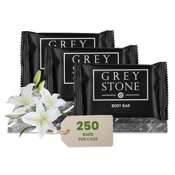 Greystone 1.25 oz. Bath Soap (Case of 250) Hotel Travel Size, Individually Wrapped, Designed for Hospitality, Vacation Rentals, AirBNB, Motels, Guest Bathroom
