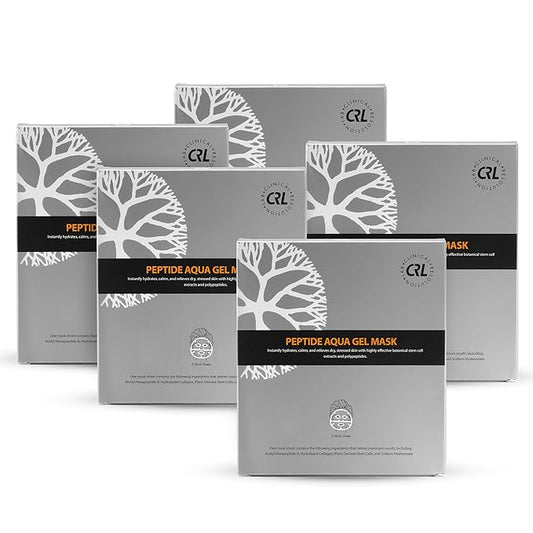 Clinical Resolution Peptide Aqua Gel Mask Instant Hydration, Soothing & Cooling, Helps Comfort Skin After Professional Treatments, Reduces Visible Redness and Sensitivity, (5 Boxes, 5 per Box)