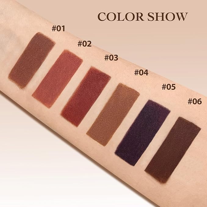 2 in 1 Lip Liner Pencil and Lipstick Lip Combo Set, Matte Nude Black Dark Brown Red Lip Liner, Smooth Creamy Lip Pencil, High Pigmented Non-Smudging Waterproof Long Lasting Lip Makeup 05#