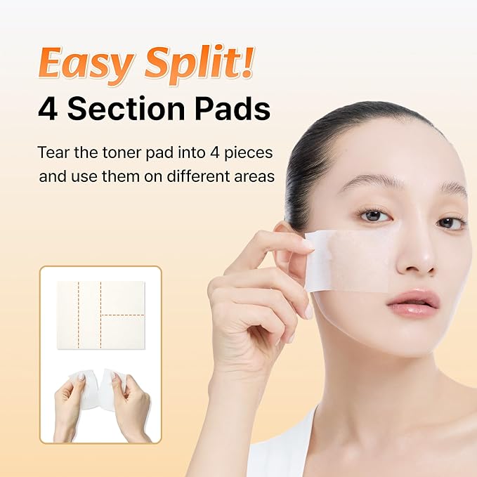 DearKlairs Freshly Juiced Vitamin Toner Pads, TikTakTok Easy Pick & Stick, Makeup Prep, Liposomal Glutathione, Easy-split, Glow, Glass Skin, Exfoliation, 80 pads