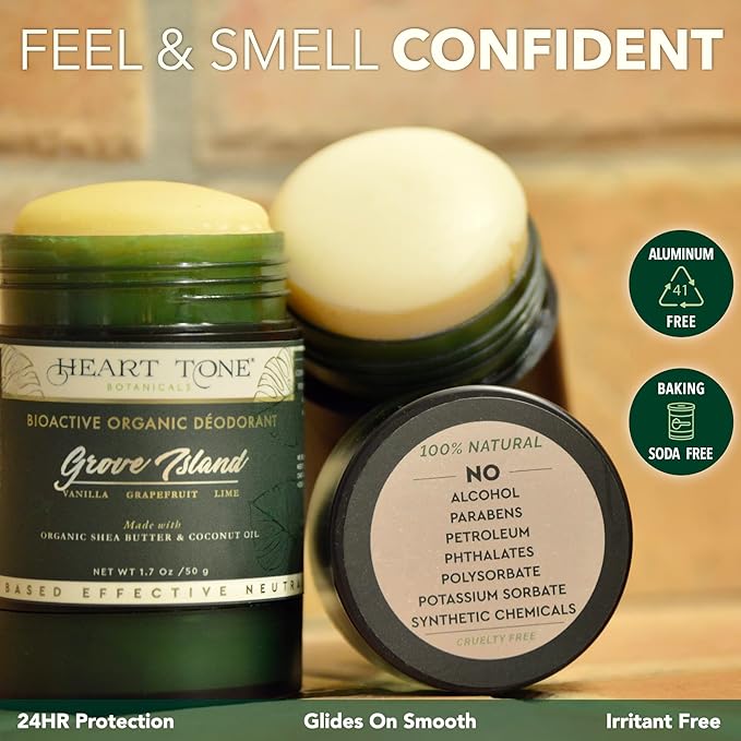 Natural Deodorant | Bioactive | Aluminum & Baking Soda Free | 24HR Protection | Men & Women | Gentlemen's Reserve Scent - Vetiver, Fir Needle, & Juniper