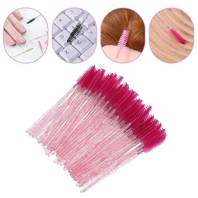 1200 Pcs Disposable Mascara Wands Crystal Eyelash Spoolies Eye brow Brush for Eye Lash Extension Colorful Eyebrow brush disposable eyelash wands Makeup brushes