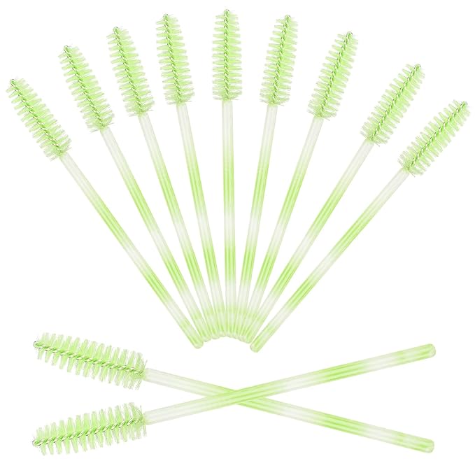 300 Disposable Mascara Wands Eyelash Brush Spoolies for Eye Lash Extension Eyelash Extension Supplies Makeup Tools Accessories (Green)