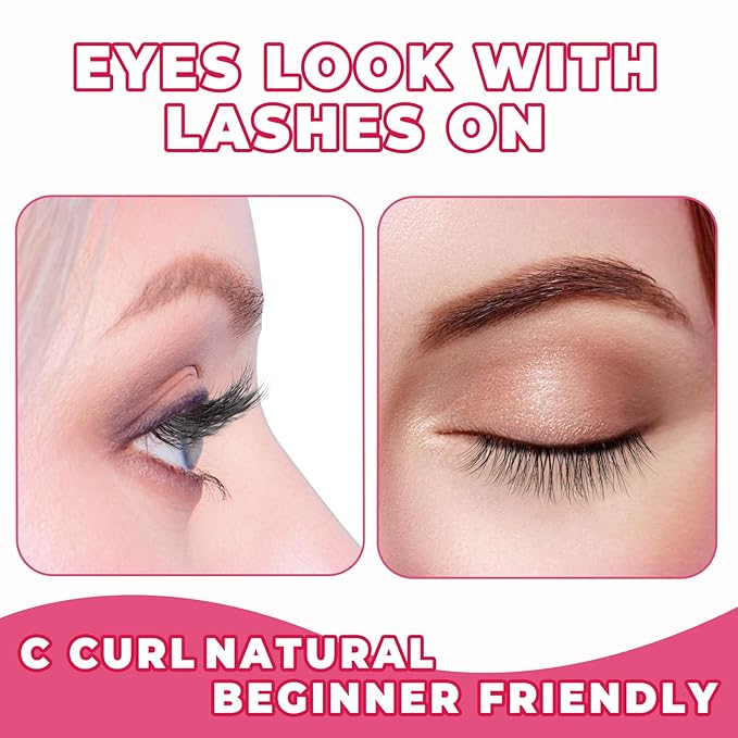 Natural Lashes Eyelashes Wispy 12mm False Lashes Soft Strip Lashes 3D Volume Eyelashes Thin Cotton Band Natural Eye Lashes C Curl Eyelash Siligli Lash Pack 7 Pair