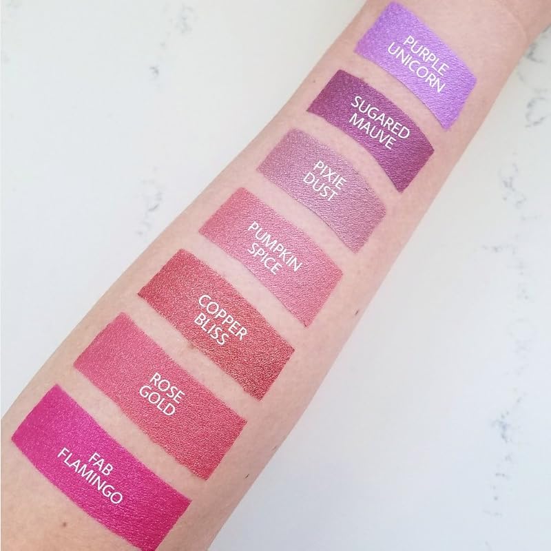 Aromi Rosy Peach Metallic Liquid Lipstick | Rose Gold Lip Color with Shimmery Finish, Vegan, Cruelty-free, Long-lasting and Smudge Proof Lipstick, Handmade (Pumpkin Spice)