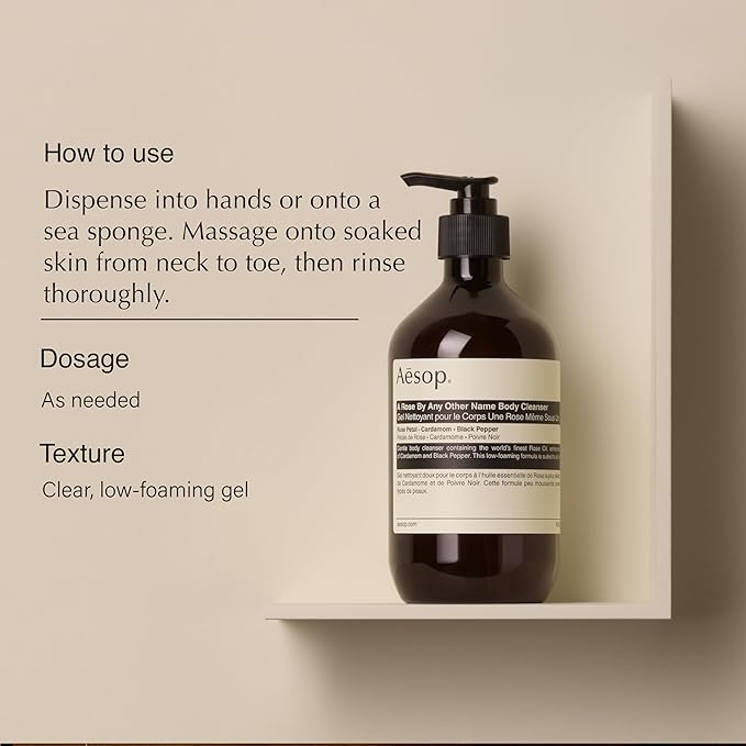 Aesop A Rose By Any Other Name Body Cleanser | Gentle Botanical Cleanser with Rose Petal Oil & Plant Extracts | 500 mL / 16.9 oz