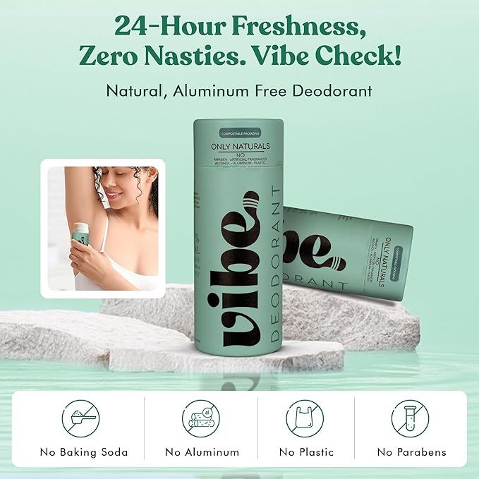 Aluminum Free Deodorant for Women and Men 2 Pack - Natural & Long Lasting Odor Control with Organic Coconut Oil and Beeswax for Sensitive Skin, Plastic Free