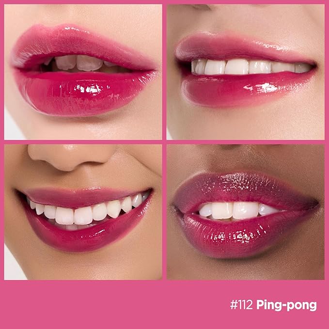 Laka Fruity Glam Lip Tint Mini, Glowing Lip Stain with Wide Color Spectrum, Hydrating & Lightweight Texture, Long-Lasting Bold Stain, Non-Sticky, Vegan, K-Beauty (112 Ping-pong)