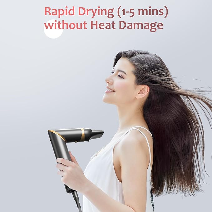 Hair Dryer Brush Hair Styler: 5 in 1 Air Styling& Drying System, 110,000 RPM Auto Wrap Hot Air Brush Set for Fast Drying, Curling Volumizing Smoothing&Styling, Detachable Oval Brush, Concentrator