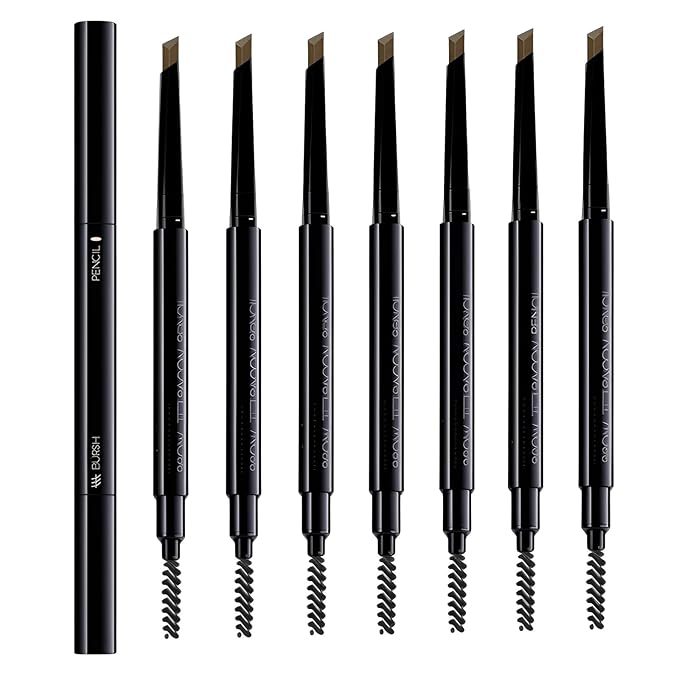 Eyebrow Pencils for Women,8 Pack Light Brown Eyebrow Pencil Set,Retractable Definer Eye Brow Pencil Waterproof Sweatproof Long-Lasting,with Spoolie Brush,S4.