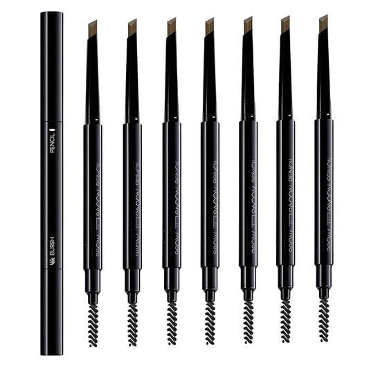 Eyebrow Pencils for Women,8 Pack Light Brown Eyebrow Pencil Set,Retractable Definer Eye Brow Pencil Waterproof Sweatproof Long-Lasting,with Spoolie Brush,S4.