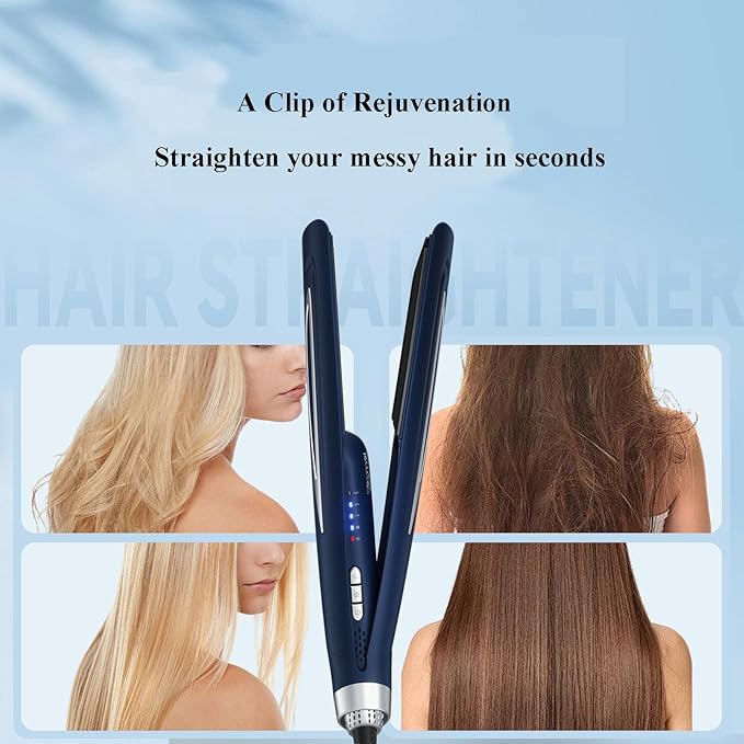 Hair Straightener Portable Airflow Styler Hair Straightener & Curler, Fast Heating Hair Care with 3 Temperature and 1 Wind Speed Settings, Dry Curl and Straighten 3-in-1 Hair Styling Tools for Women