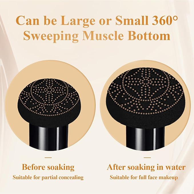 Mushroom Head Air Cushion CC Cream - Long-Lasting & Waterproof New Mushroom Head Screw Lid Concealer Makeup Base for All Skin Types, Create Natural Face Makeup (Natural)