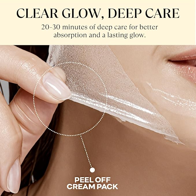 HONEY ZIP Korean Collagen Wrapping Mask with Jelly Brush, Honey Peel Off Mask for Hydrating, Elasticity and Glass Skin, Suitable for All Skin Types, 60g