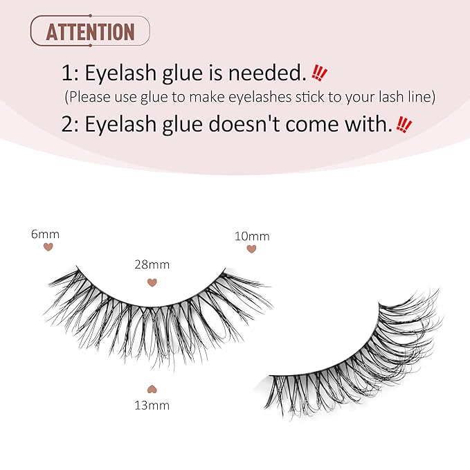 Onlyall Wispy Lashes Natural Flared False Eyelashes Fake Lashes T03