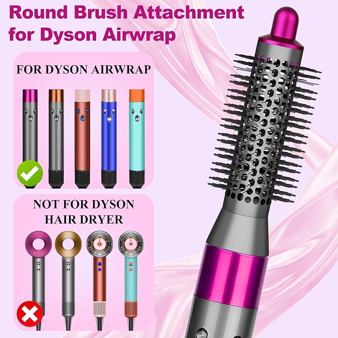 Small Round Volumizng Brush Attachment for Dyson Airwrap HS01 HS05 HS08, 20MM Smaller Tiny Round Brush Volume Boost Short to Medium Length Hair, Bangs to Creates Defined Bouncy Curls