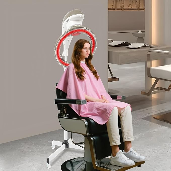 Stand Hair Dryer, Gray 360° Rotating Hair Color Processor 950W, Professional Salon Drying Perming Machine, Hair Dyeing, Oil Treatment, Hair Drying, Heating, Perm Styling for Salon SPA (Gray)