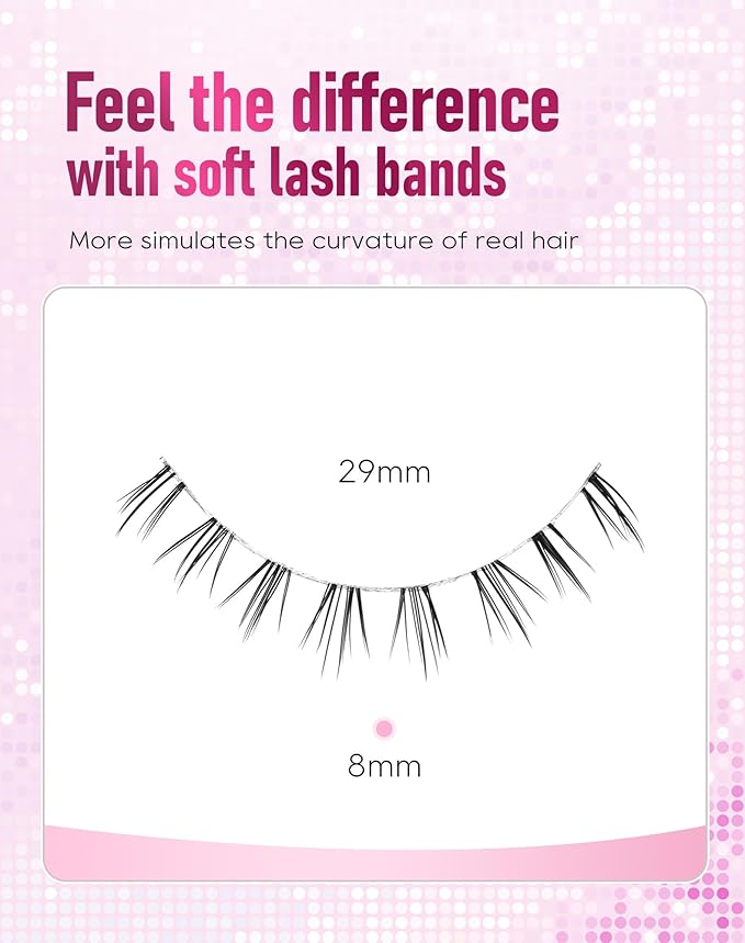 Bottom Lashes Strip Natural Bottom Eyelashes Clear Band FRH-29