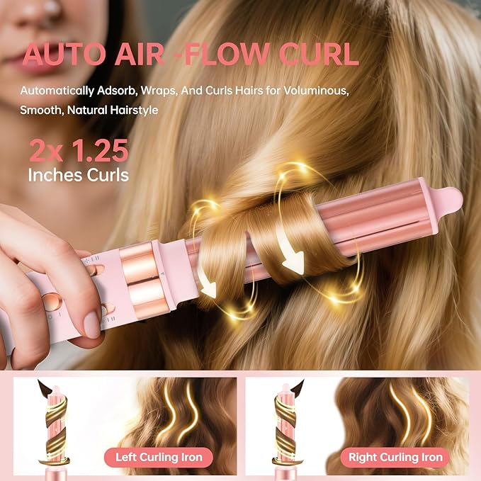 6 in 1 Professional Hot Air Styler & Powerful Hair Dryer Brush & Auto Wrap Curlers 110,000 RPM Brushless Motor • Styling Without Heat Damage • Fast Drying Curling Volumizing Straightening, 1400W