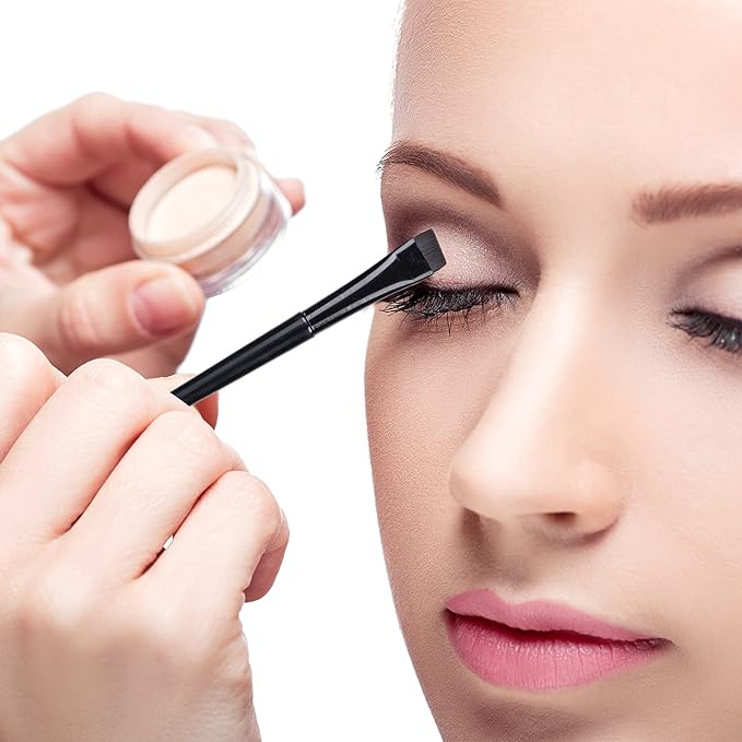 16 Pcs Eyeliner Brush Eyebrow Tint Brushes Brow Brushes Set Flat Tapered Eyebrow Concealer Brush Ultra Thin Christmas Makeup Brush Fine Angled Slanted Brushes Eye Shadow Applicator Sticks Brushes