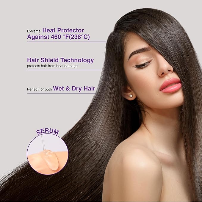 RED by KISS 2 Pcs Styling Set, 0.3” Ceramic Tourmaline Pencil Flat Iron & 6 Fl Oz Heat Protectant Hair Serum with Castor & Coconut Oil, for Edges, Tight Curls, Twist Styles & Frizz Control