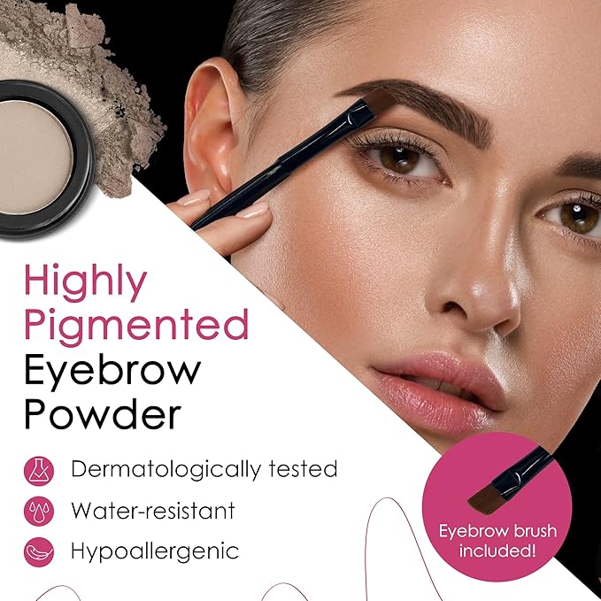 Marie-José Light Blond Eyebrow Powder Sand Beige Eyebrow Cake Powder - Effortless All-Day Brow Beauty - Compact Size 0.10oz for Purse or Travel Size - Made in USA