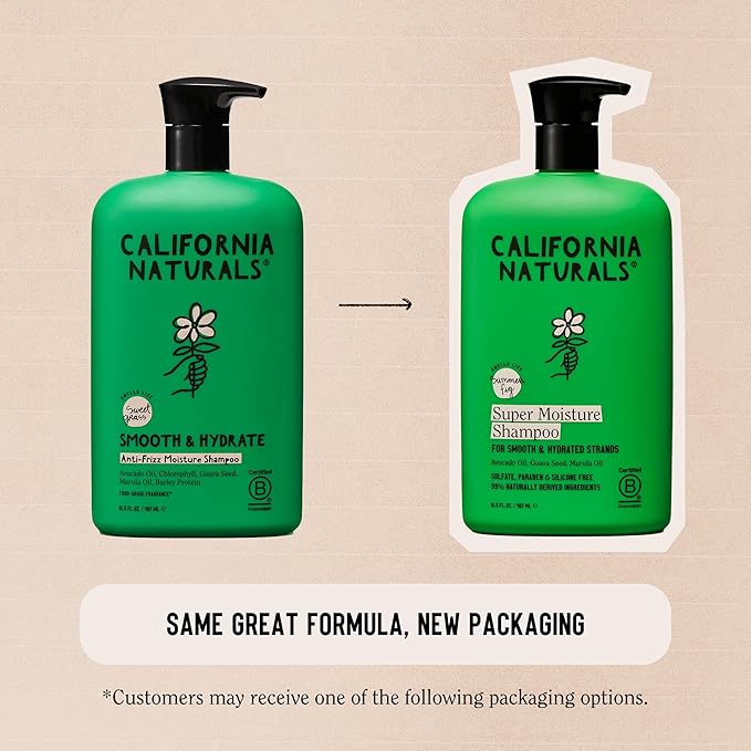 California Naturals Super Moisture Shampoo for Dry Damaged Hair, Hydrating Shampoo, Scalp & Hair Care for Women & Men, Natural, Vegan, Cruelty, Paraben & Sulfate Free, Color Safe, 16.5 fl oz