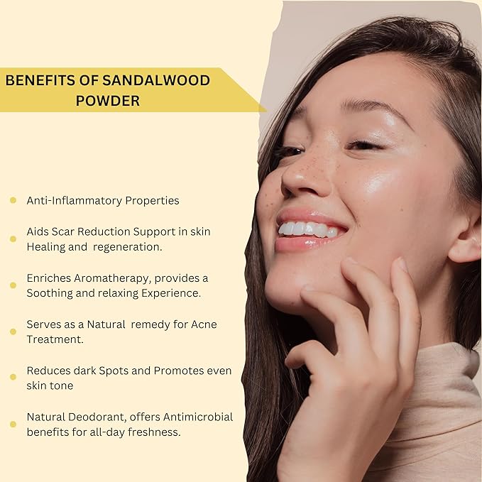 Chandan Sandalwood Powder, 100 gm / 3.52 oz, Face Pack & Mask, Tilak, Auspicious Occasions, Natural Cleansing & Soothing Powder for Wrinkles
