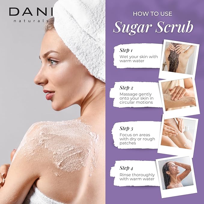 Naturals Sugar Scrub - Exfoliating Lemongrass Lavender with organic cane sugar and shea butter gently exfoliates and hydrates, leaving skin smooth and refreshed. 14 oz