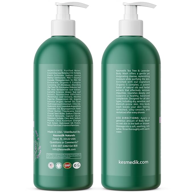 Tea Tree & Lavender Body Wash MaxTherapy, Itchy Skin Relief, Fights Body Odor, Soothes Jock Itch, Athlete's Foot, Ringworm & Sensitive Skin, Men & Women, 16 fl oz, Limited Edition