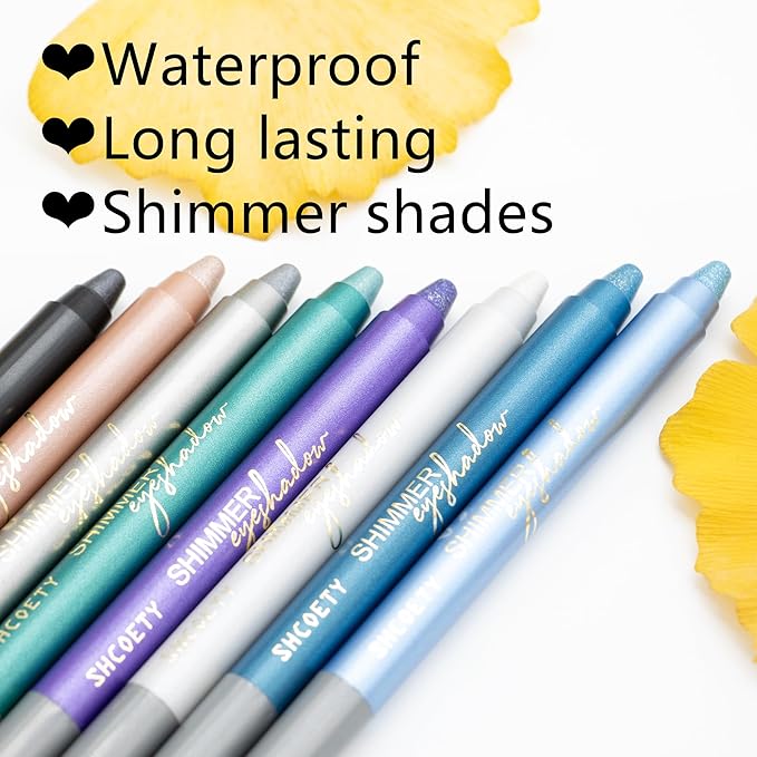 Blue Eyeshadow Stick Makeup, Highlighter Cream Brightener Eye Shadow Pencil, Waterpoof Long Lasting Shimmer Eyeliner, Glitter Primer Palette Crayon
