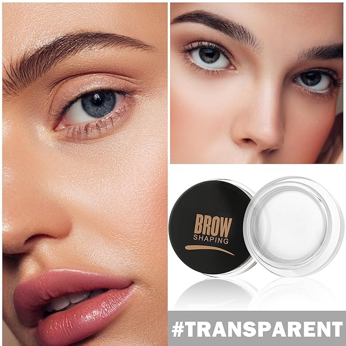 Eyebrow Pomade Brow Gel Pomade,Long Lasting Waterproof and Enhancers Eyebrow Soft Smooth,Eyebrow Makeup Gel with Eyebrow Brush for Girls and Women-Transparent