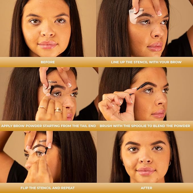 Duo Eyebrow Kit - Light / Medium Brown Makeup Kits Eye Brow Stencil Contour Palette Cosmetics Powder for Women