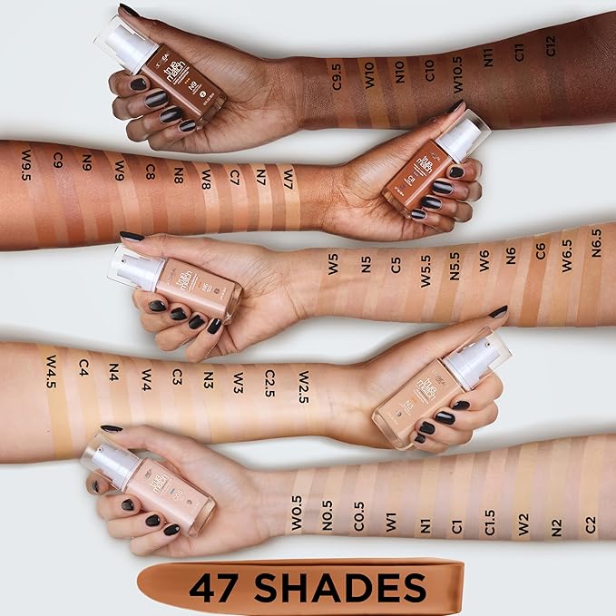 L'Oreal Paris True Match Super-Blendable Foundation, Medium Coverage Liquid Foundation Makeup, W4, Light Medium, 1 Fl Oz