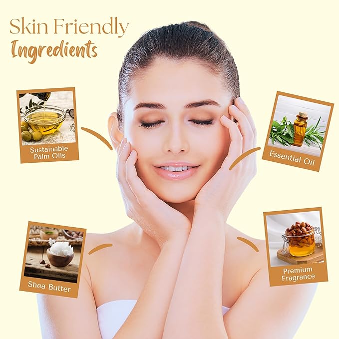 Wavertree & London Honey Almond Scented Natural Soap (8 Bars), 7oz Moisturizing French Triple Milled Soap Bars enriched with shea butter - Pure Plant Oil Bath & Body Bars for All Skin Types