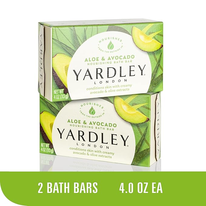 Yardley London Soap Bath Bar Bundle - 10 Bars: English Lavender, Oatmeal and Almond, Aloe and Avocado, Cocoa Butter, Lemon Verbena 4.25 Ounce Bars (Pack of 10 Bars, Two of each)
