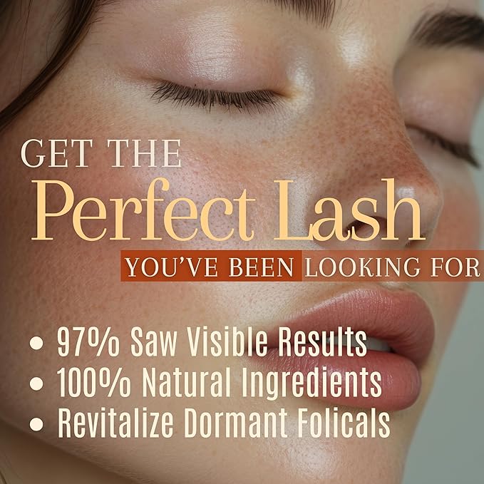 Eyelash Growth Serum for Longer Thicker Lashes & Stronger Natural Lashes, Lash Growth Serum with Peptides & Biotin, Vegan & Non-Irritating Daily Formula, Safe for Sensitive Eyes, 5ml