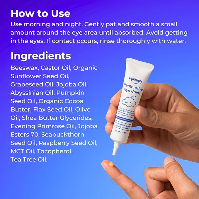 Restorative Under Eye Balm - Optometrist & Dermatologist Recommended - Anti-Aging with Moisturizing Omegas - Reduces Dryness & Smooths Fine Lines - All Natural, Fragrance-Free, Non-Comedogenic