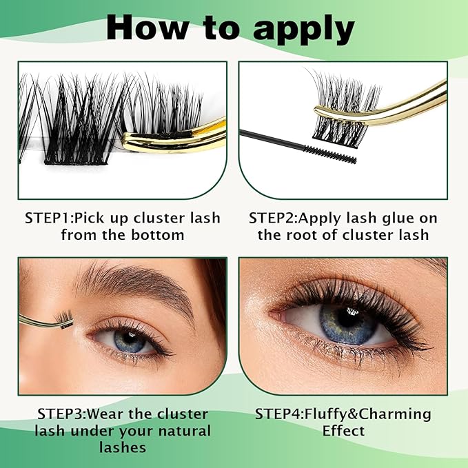 Lash Clusters,96 Pcs Cluster Lashes D Curl 10-18MIX DIY Lash Extensions Eyelash Clusters,KEYYOU Volume Wispy Individual Lashes Soft&Comfortable Easy DIY at Home(Y30,D-10-18MIX)