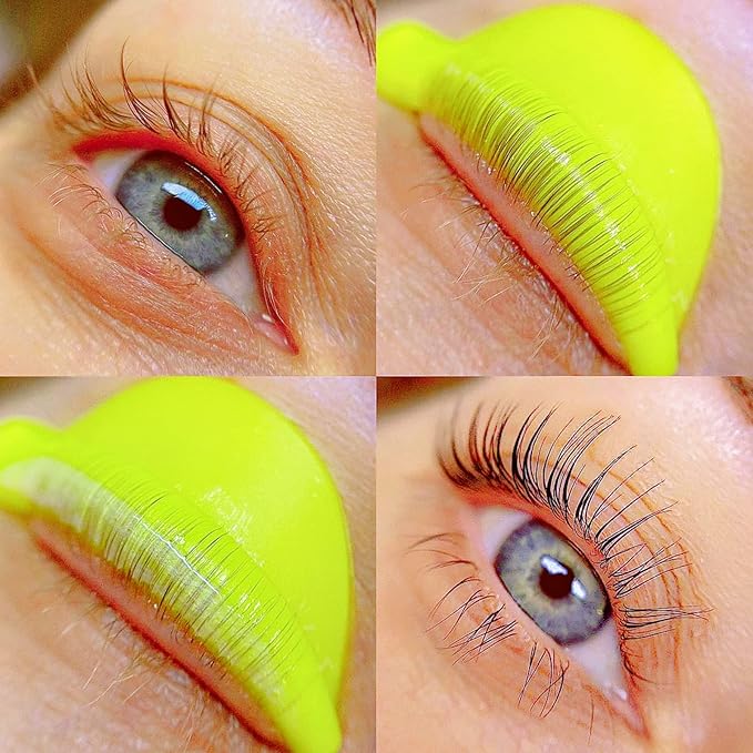 Lash Lift Shields No Glue Soft Silicone Eyelash Perm Rod Flat C Curl Pad Lifts Lashes Beautiful Full Lash Lifting Roller Set with Eye Patches Ribbon Cover Compensator Y Brush Tool Lami Lamination