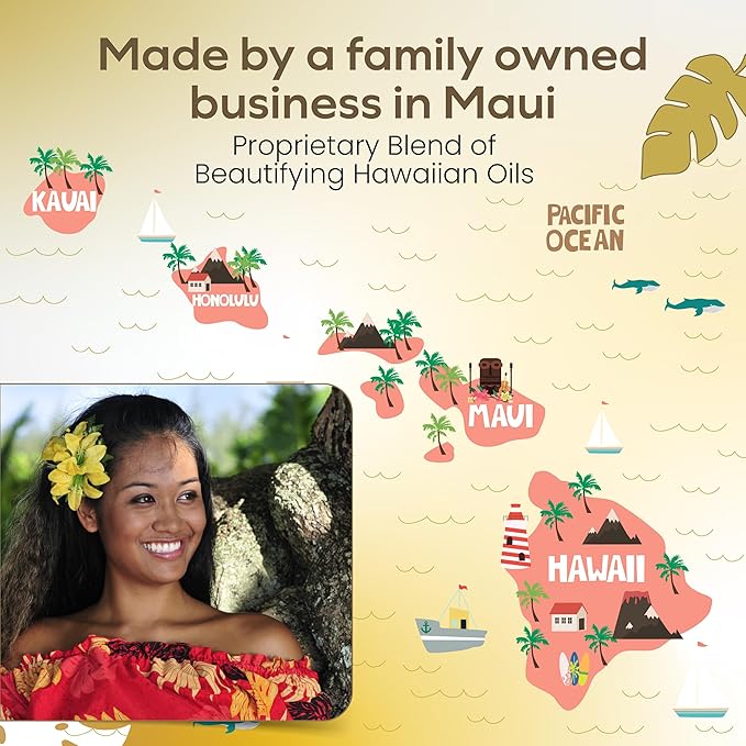 Island Essence Organic Kukui Nut Nourishing Oil – Hawaiian Blend with Kukui Nut Oil for Body & Hair – Made in Maui – 4.5 oz Bottle for Body Massage - Massage oils