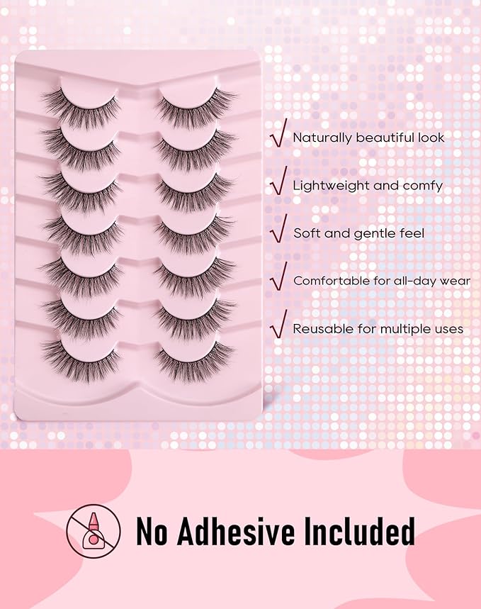 Frihappy Wispy Lashes Natural Eyelashes Cat Eye Lashes False Eyelashes Natural False Lashes Mink Lashes Fluffy 16mm Lashes 3D Air-Sirius