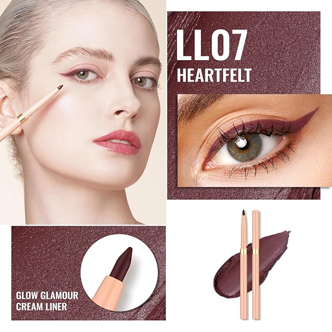 Oulac Eyeliner Pencil Waterproof Smudge Proof, Retractable Eye Liner Pen, Smooth and Creamy Eye Makeup for Precision Application Vegan & Cruelty-Free, LL07 Heartfelt
