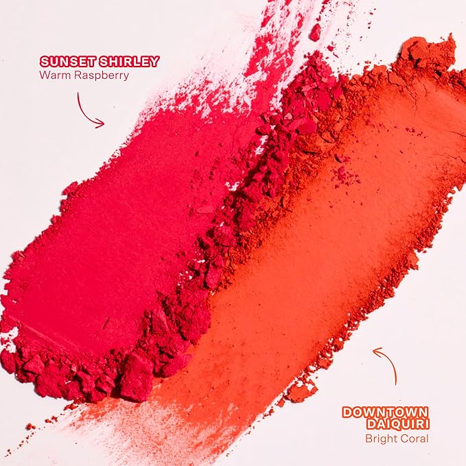 Tower 28 GetSet™ Soft Matte Powder Blush - Self-Setting 12-Hr Longwear Sweat-Proof Formula - Pigmented Raspberry Red Blush Sunset Shirley x Toni Bravo Collab