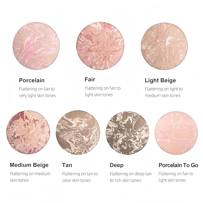 MAEPEOR Baked Setting Powder Brighten Color Correcting Powder Foundation Natural Smooth Lightweight Oil-Control Pressed Foundation (02 Fair)