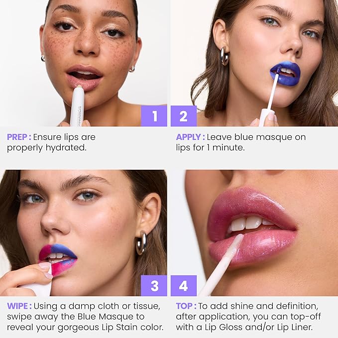 Wonderskin Wonder Blading All Day Lip Stain Peel Off Masque - Long Lasting, Waterproof and Transfer Proof Red Lip Tint, Matte Finish Peel Off Makeup (Playful Stain & Go Masque)