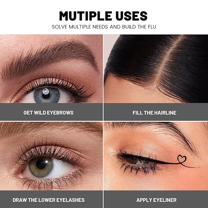 2 Pack 2 Fine Tip Eyebrow Pen, Waterproof Filling Faux Brow Makeup Pencils for Women with Precise Curved Brush-Tip to Fast Create Natural Hair-Like Brows, Last All-Day (Chocolate)