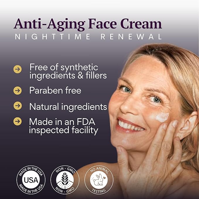 BIOBeauty Renew Night Cream – Bioidentical E3 .3% Advanced PM Face Cream with Retinol, Bakuchiol, Hyaluronic Acid & Niacinamide – Smooths, Firms & Hydrates Overnight for Youthful Radiance (1oz)