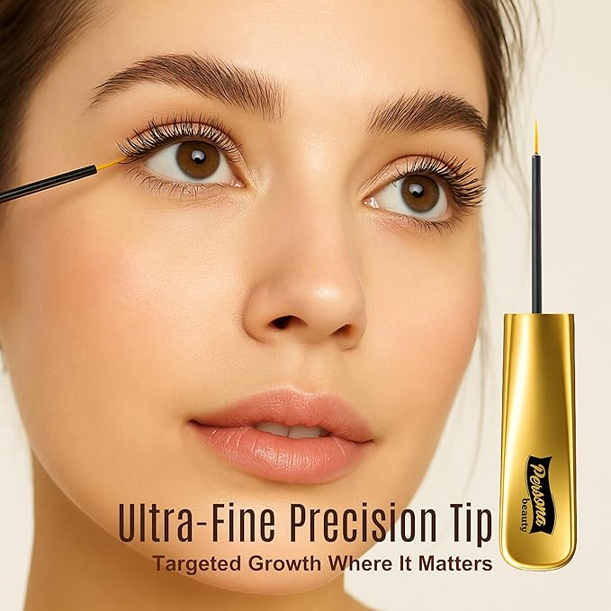 Eyelash Growth Serum for Longer Thicker Lashes & Stronger Natural Lashes, Lash Growth Serum with Peptides & Biotin, Vegan & Non-Irritating Daily Formula, Safe for Sensitive Eyes, 5ml